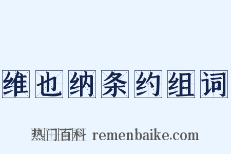 维也纳条约组词是什么意思的图片